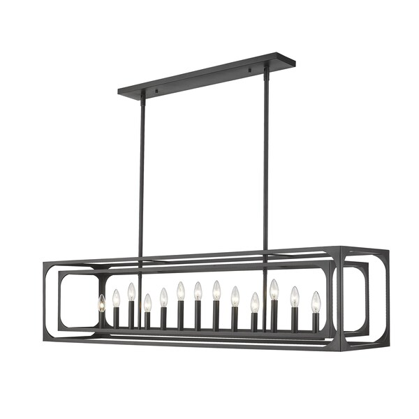Z-Lite Easton Linear Chandelier, 13-Light, 13 In.W x 54 In.L x 13 In.H, Matte Black/Matte Black 3038-13L-MB - main